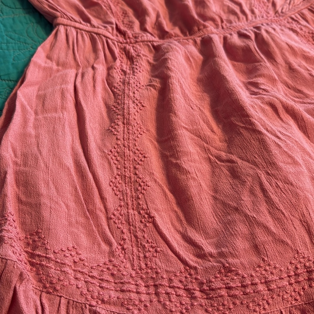 Amuse  Pink Ruffled Smocked Top - Picture 4 of 4